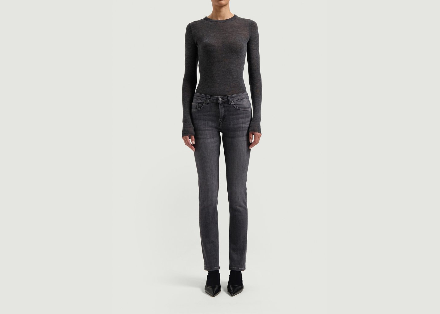 l'exception Jean Faye Low Slim Noir Mud Jeans