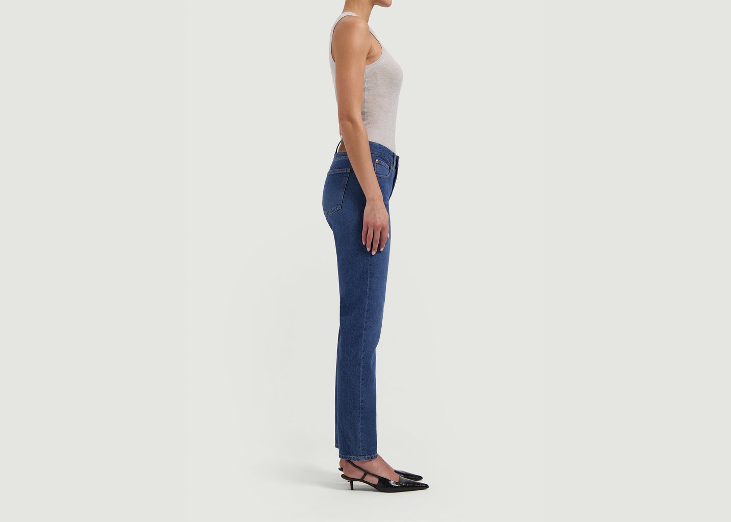L'exception Jean Go Mid Straight Denim Mud Jeans