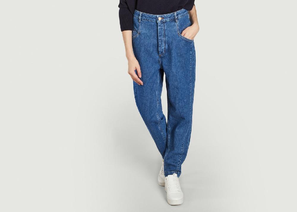 l'exception Jean Nicola taille haute Denim Reiko