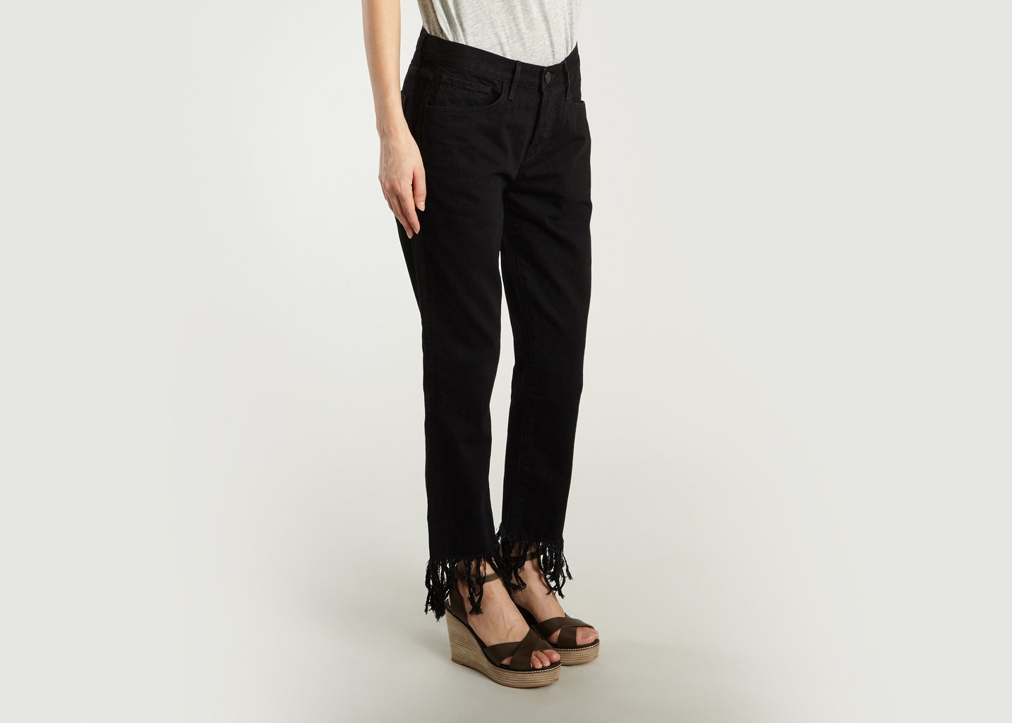L'exception Jean WM3 Crop Fringe Noir 3x1