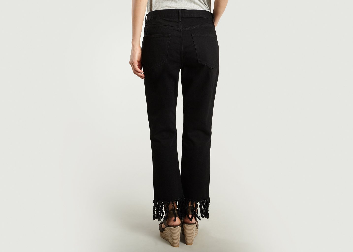 L'exception Jean WM3 Crop Fringe Noir 3x1