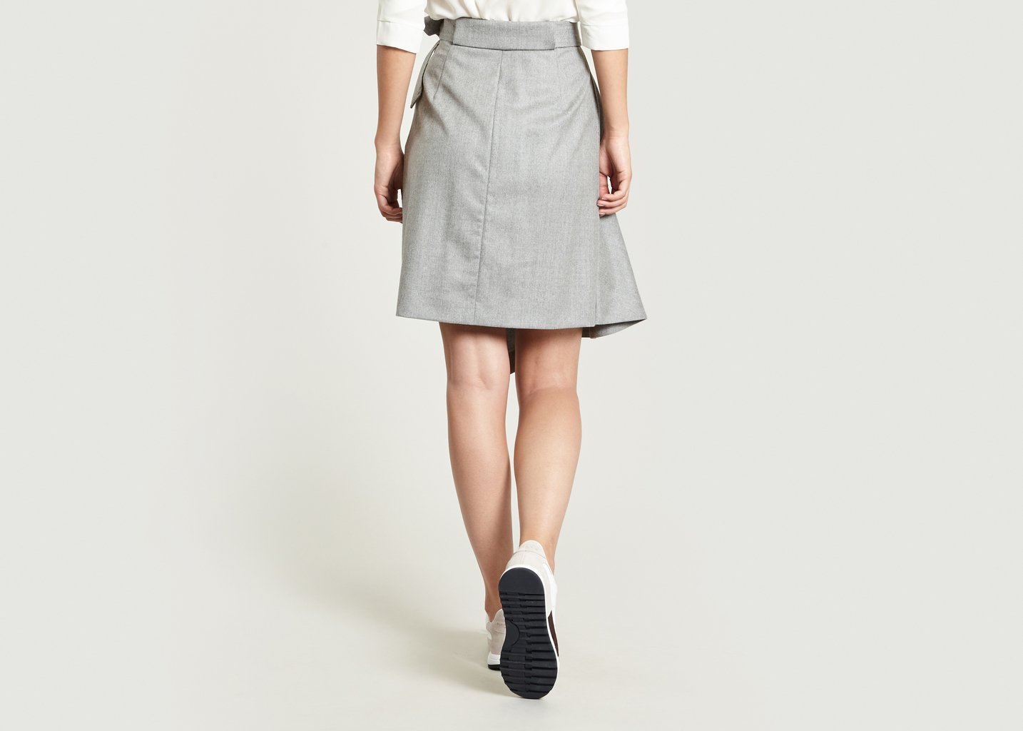 L'exception Jupe Courte Plissée Gris Léger Carven