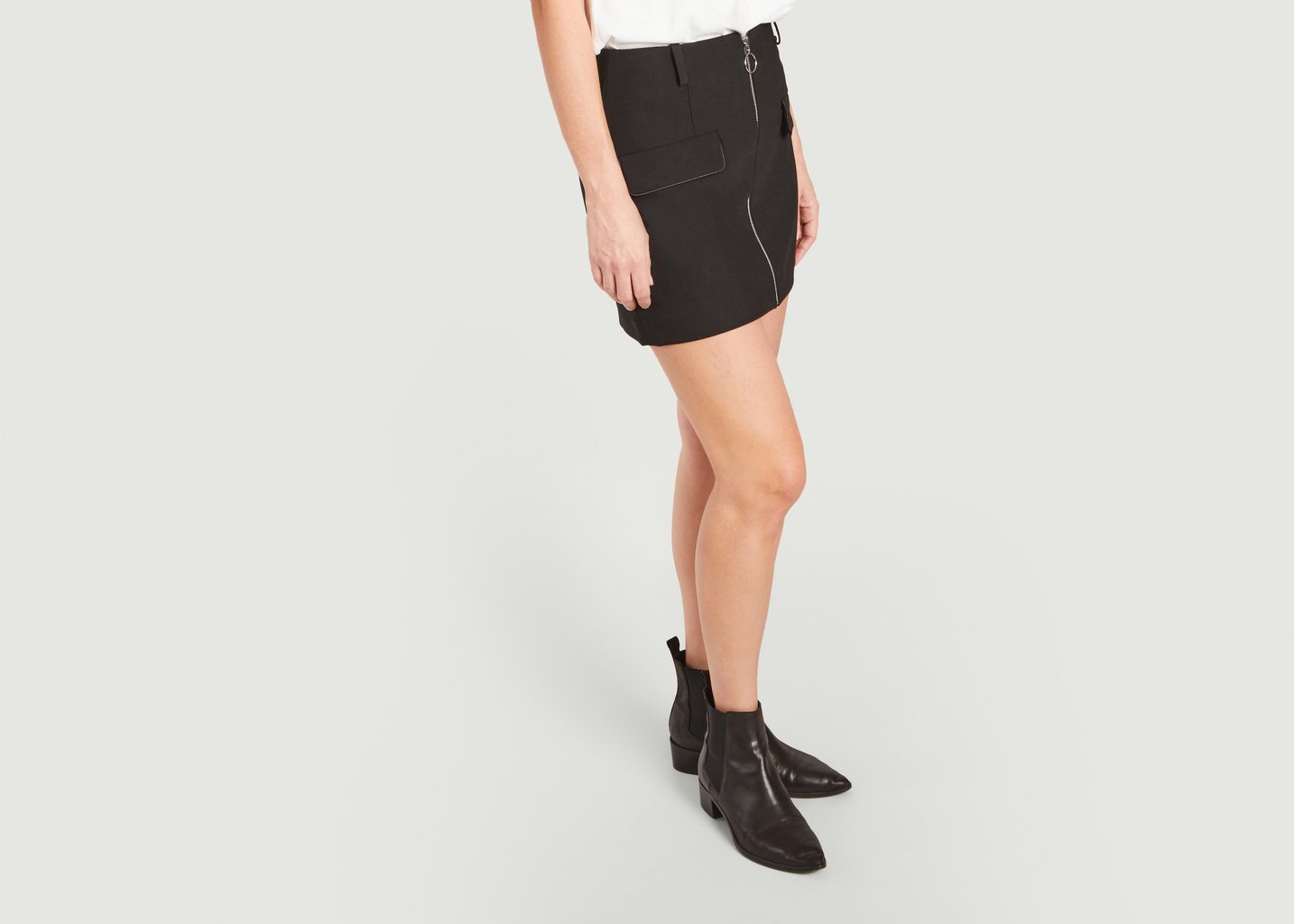 L'exception Jupe Courte Zippée Jeli Noir Maje