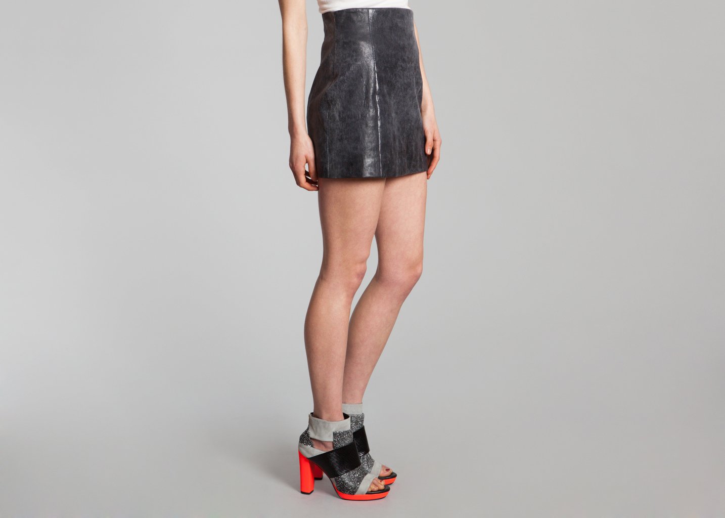L'exception Jupe Cuir Gris As I Am