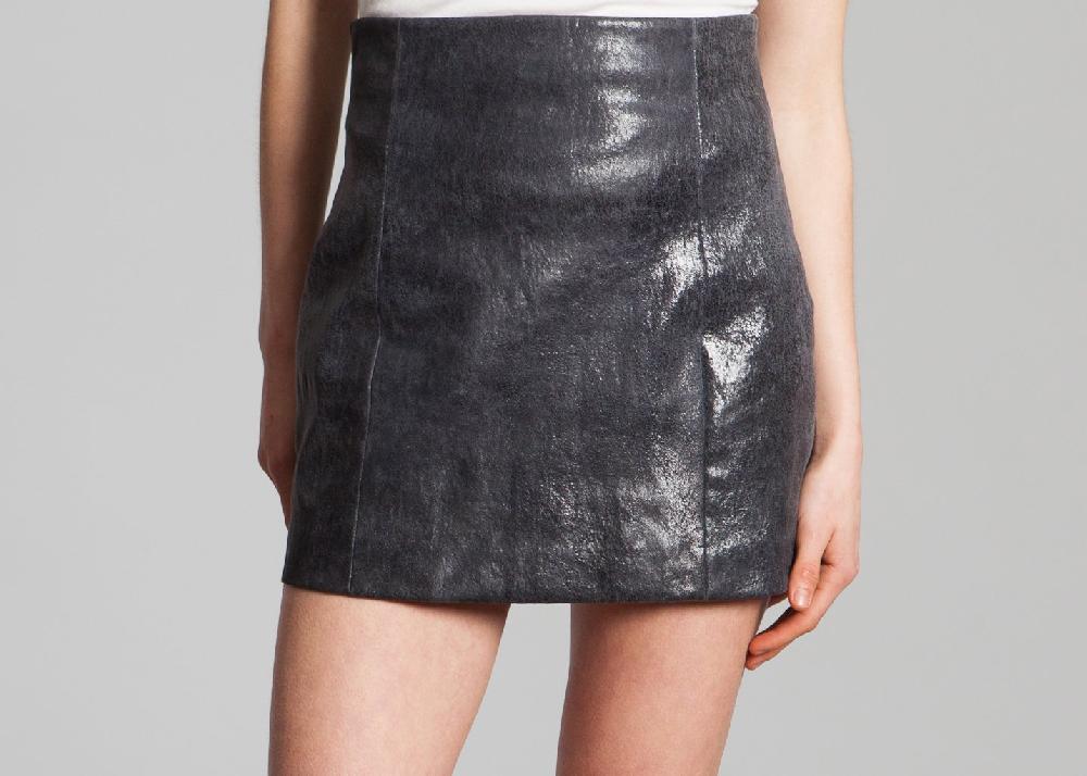 l'exception Jupe Cuir Gris As I Am