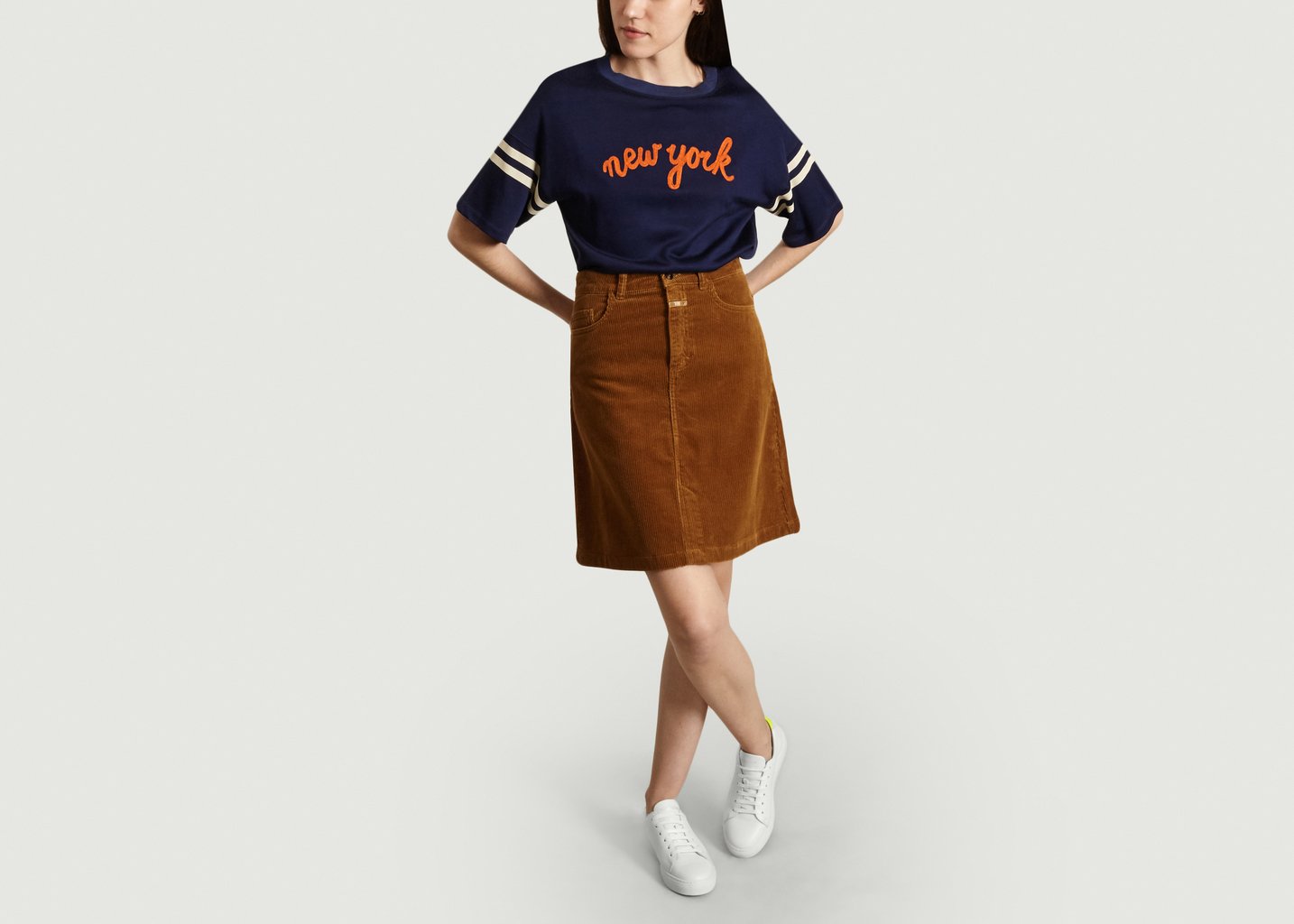 L'exception Jupe En Velours Logan Tabac Closed