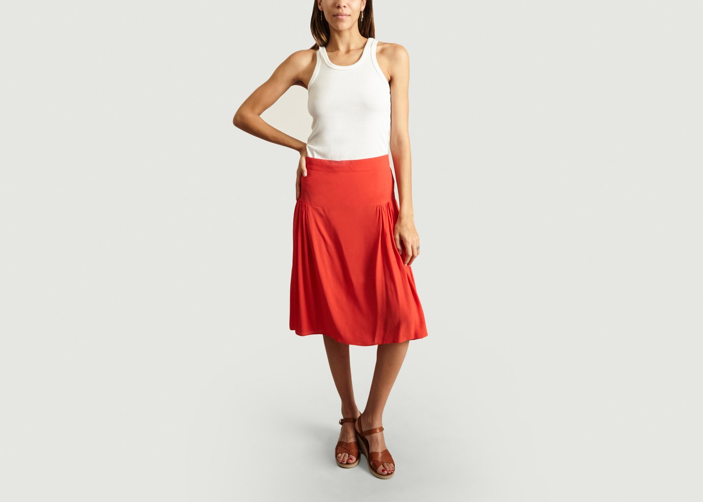 L'exception Jupe En Viscose Corail Closed