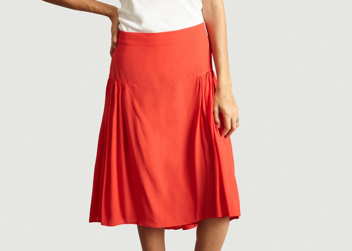 l'exception Jupe en Viscose Corail Closed