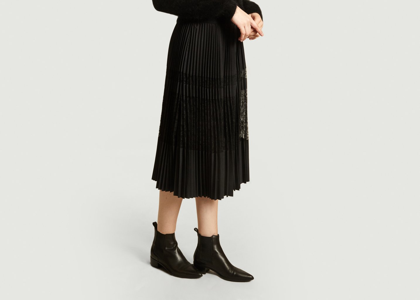 L'exception Jupe Plissée Dax Noir By Malene Birger