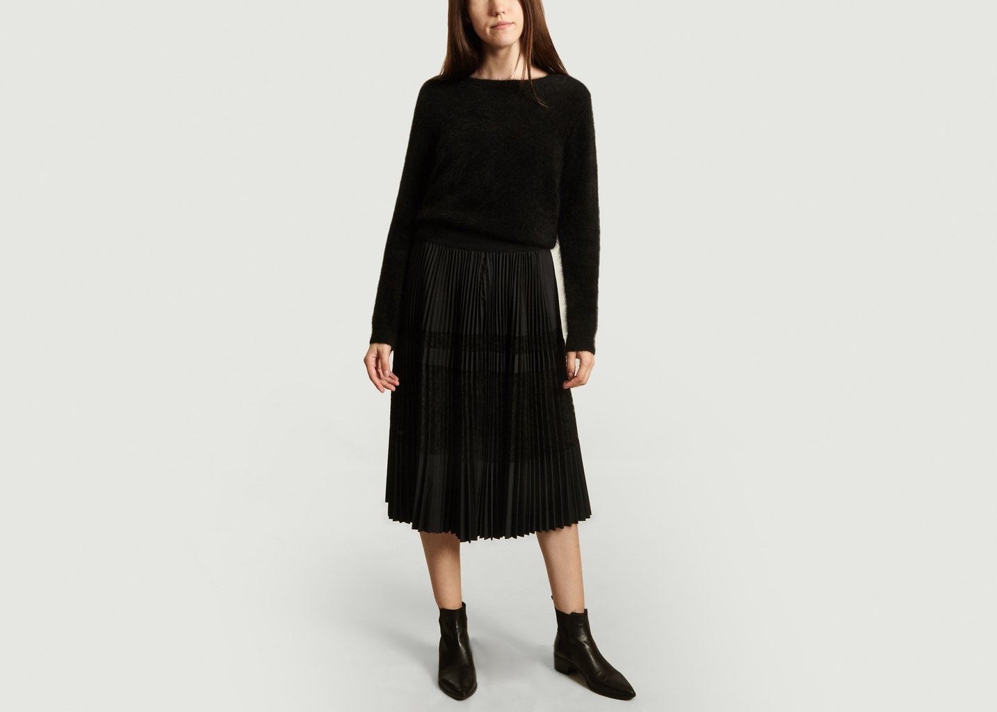L'exception Jupe Plissée Dax Noir By Malene Birger