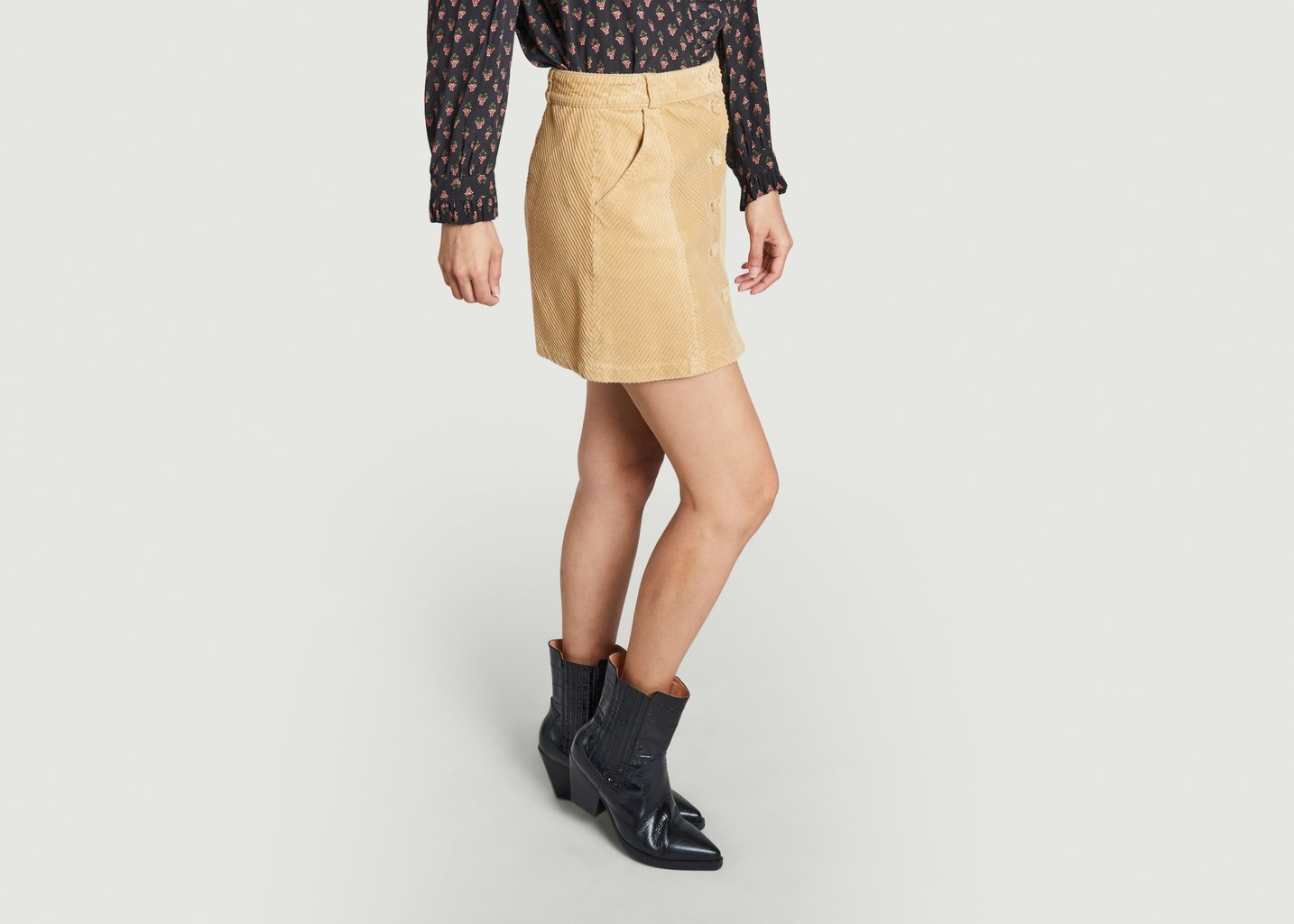 L'exception Jupe Velours Beige Emile & Ida