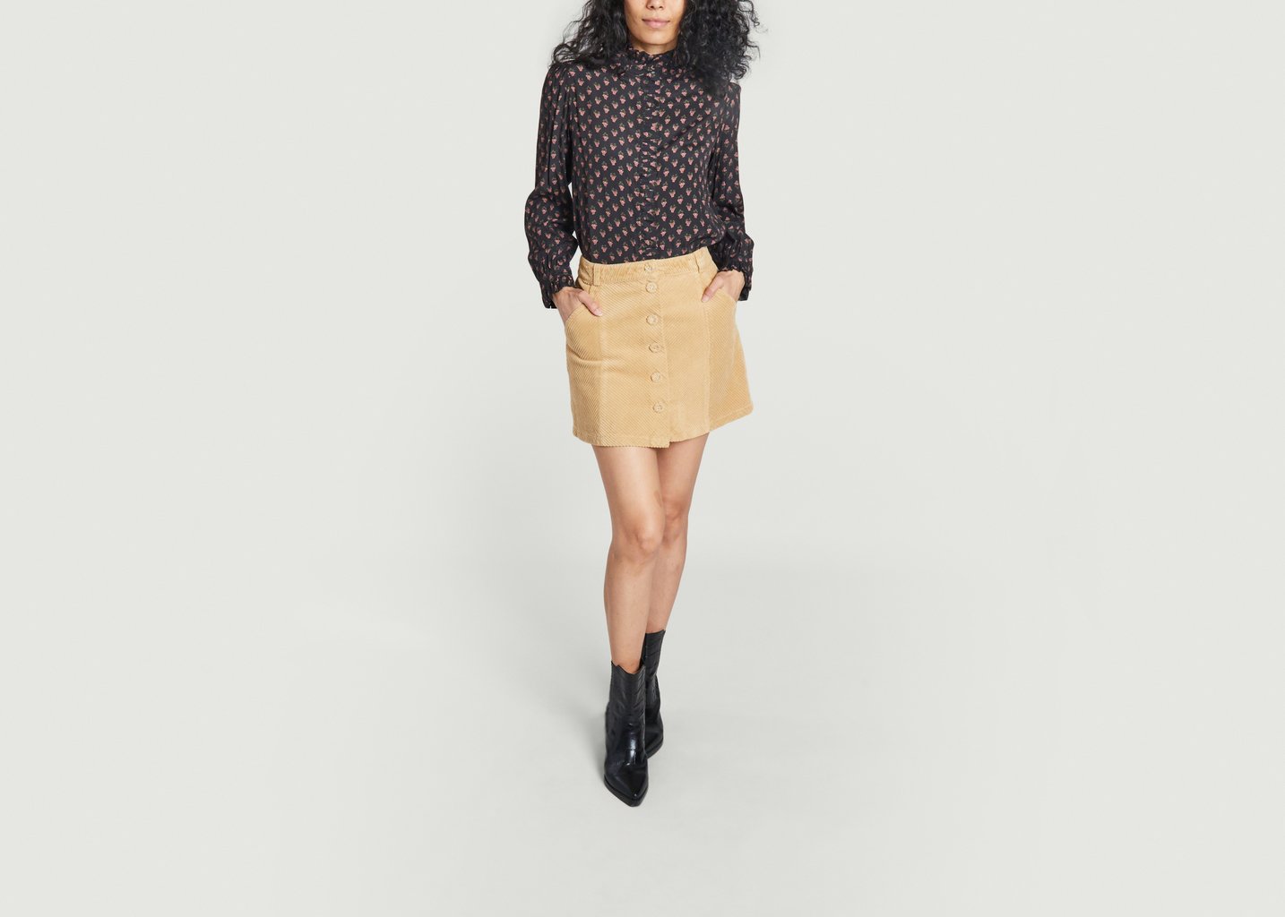 L'exception Jupe Velours Beige Emile & Ida