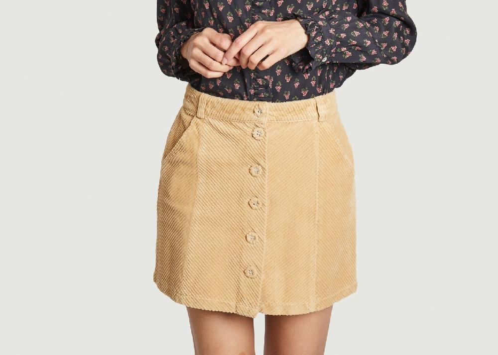 l'exception Jupe Velours Beige Emile & Ida