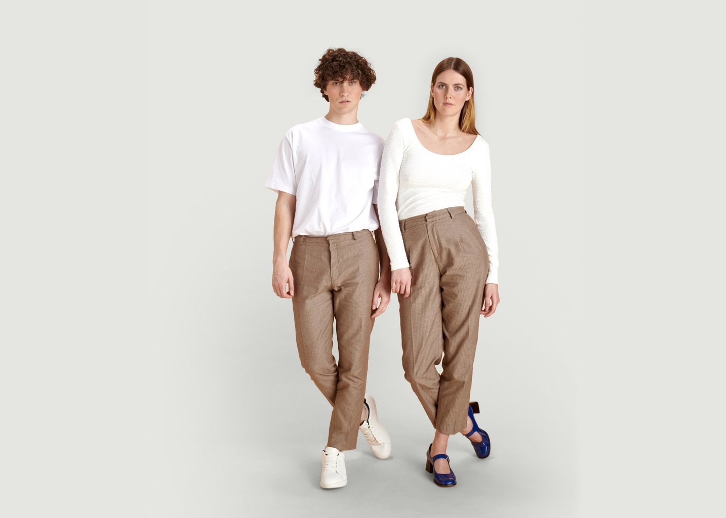 L'exception Le Pantalon Linen Femme Marron Soubacq