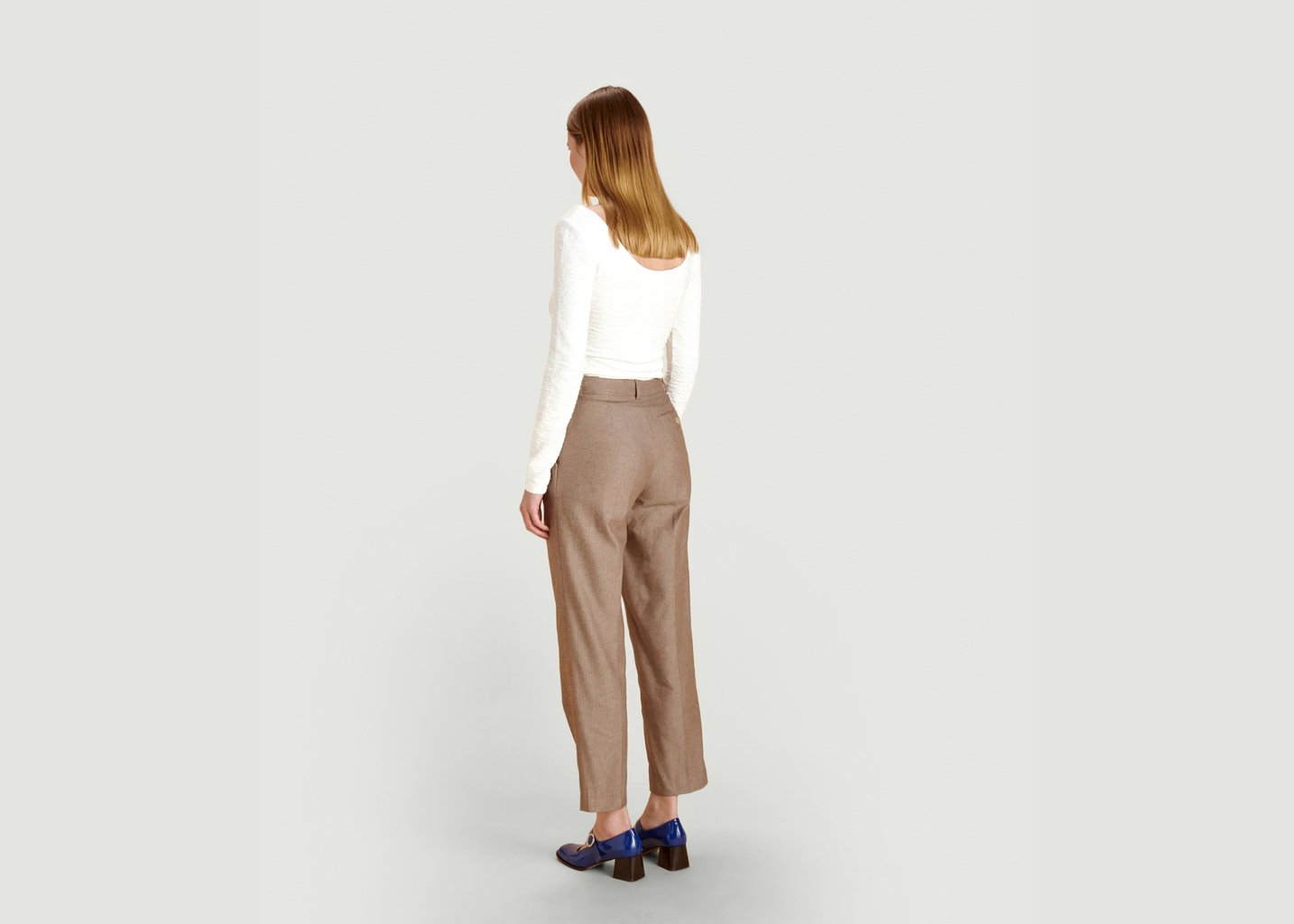L'exception Le Pantalon Linen Femme Marron Soubacq