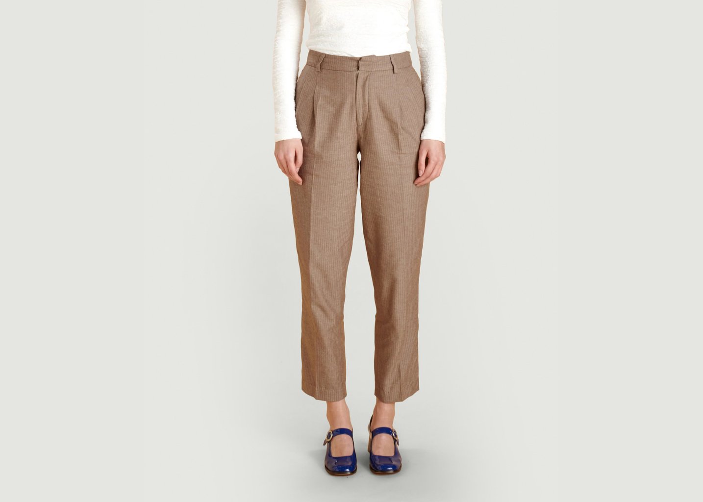 l'exception Le Pantalon Linen Femme Marron Soubacq