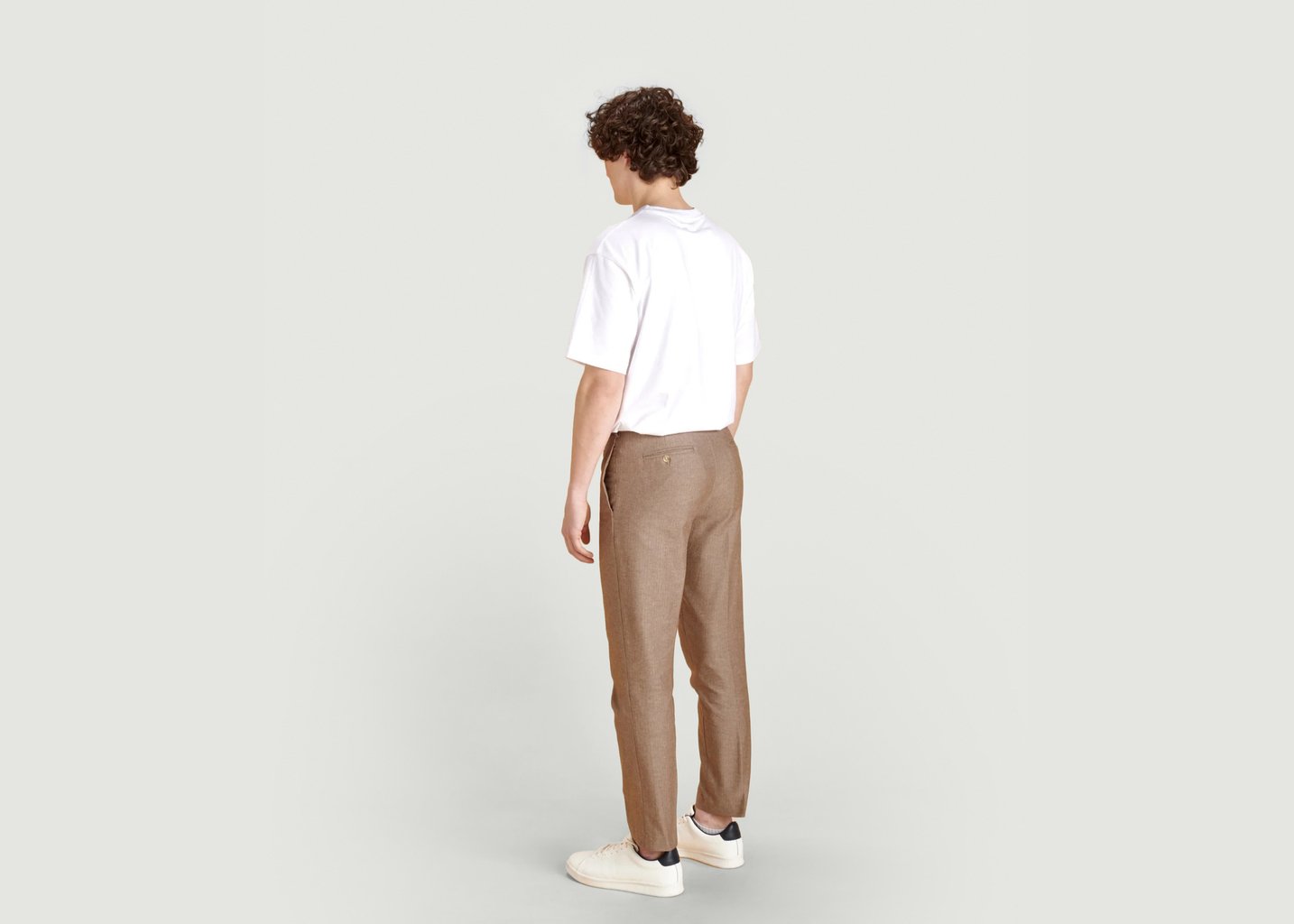 L'exception Le Pantalon Linen Homme Marron Soubacq