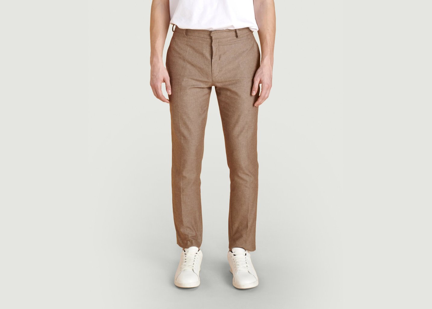 l'exception Le Pantalon Linen Homme Marron Soubacq