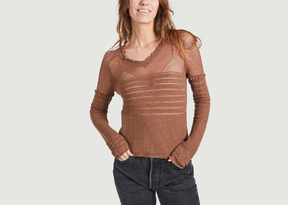 l'exception Maille petits volants Marron Carven