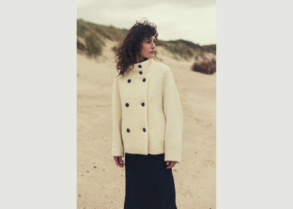 L'exception Manteau Court Glacis Ecru Maison Lener