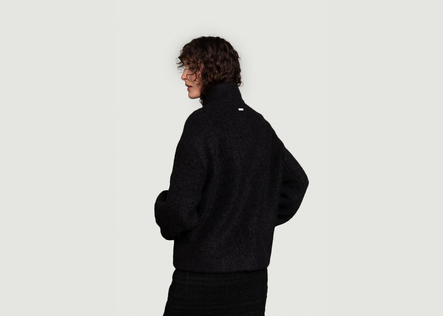 L'exception Manteau Court Glacis Noir Maison Lener