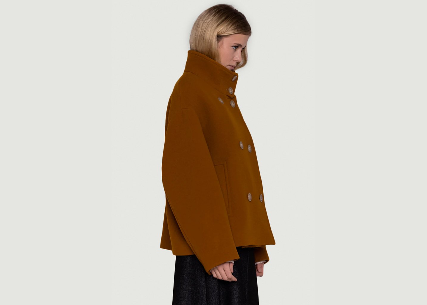 L'exception Manteau Court Glacis Ocre Maison Lener