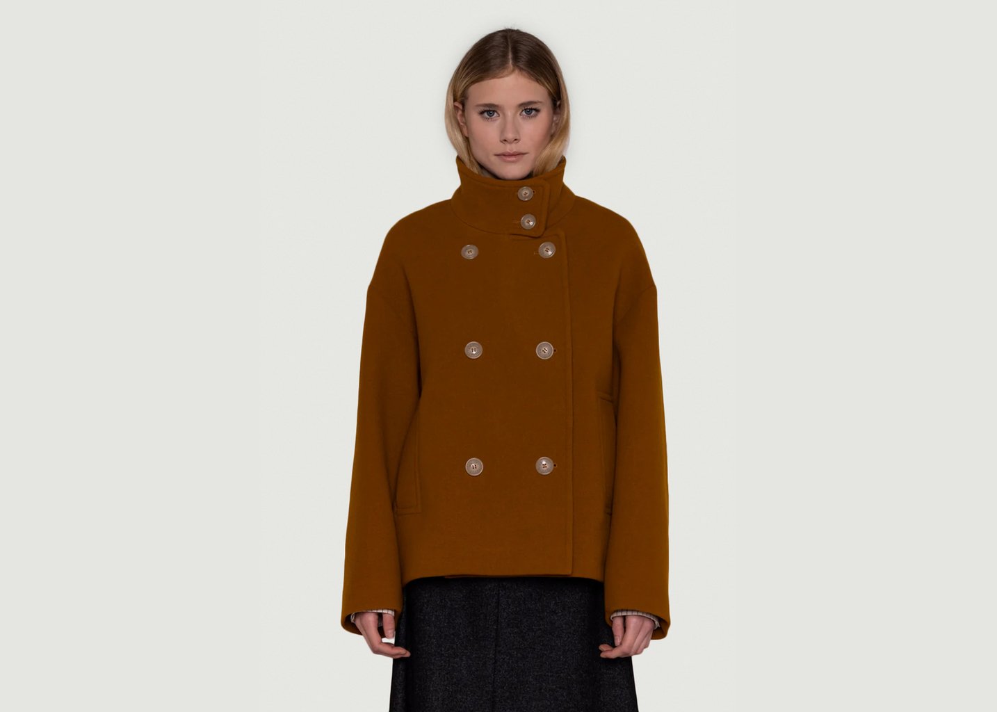 l'exception Manteau court Glacis Ocre Maison Lener
