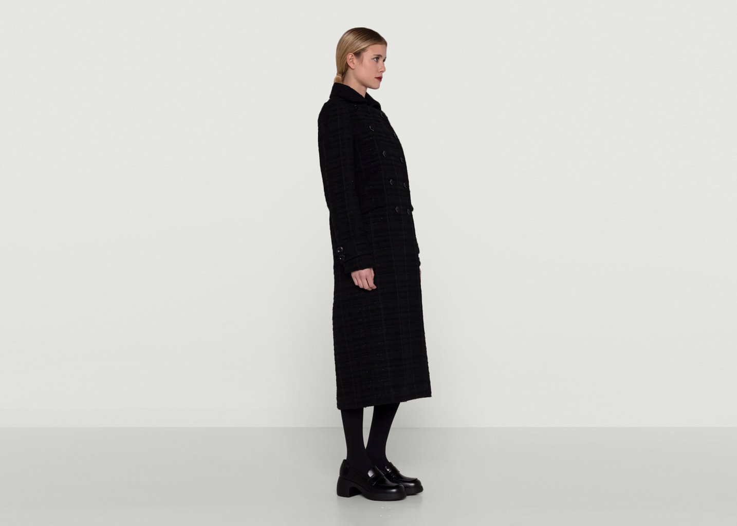 L'exception Manteau Long Bosquet Noir Maison Lener