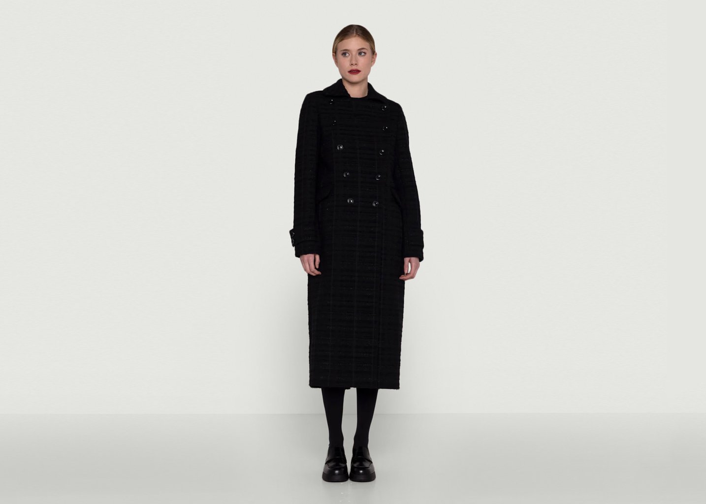 l'exception Manteau long Bosquet Noir Maison Lener