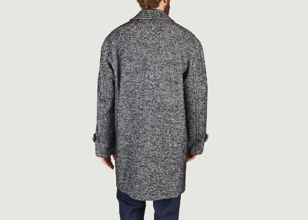 L'exception Manteau Mi Long Chiné Noir Kenzo