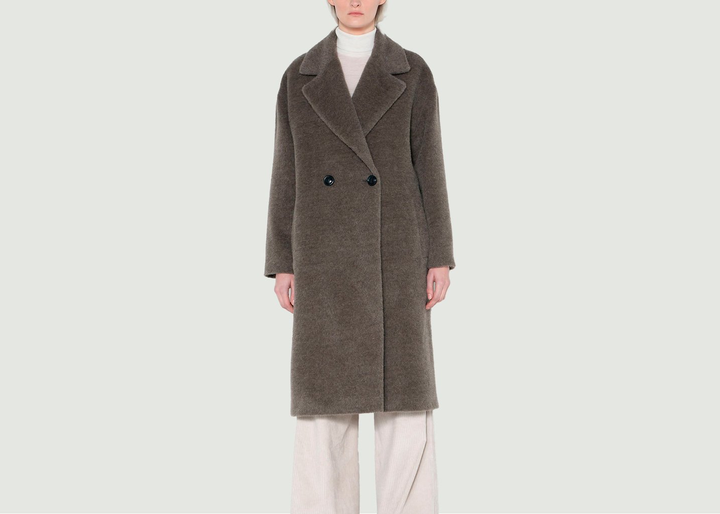 l'exception Manteau Uniface Taupe Maison Lener