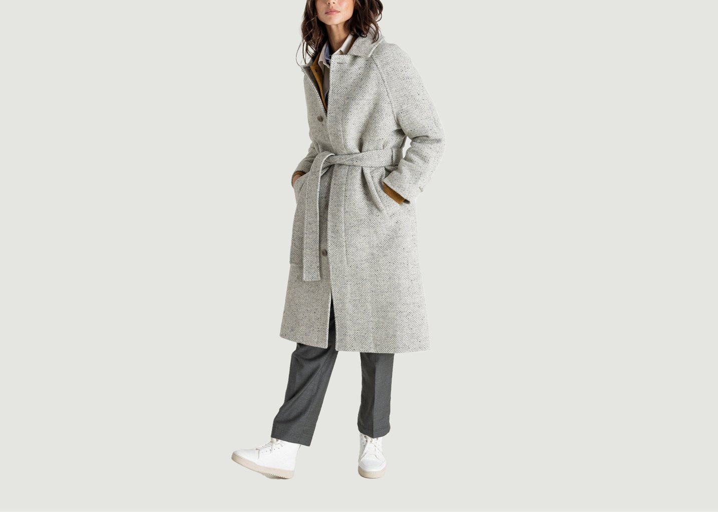l'exception Manteau Verlaine Gris Léger noyoco