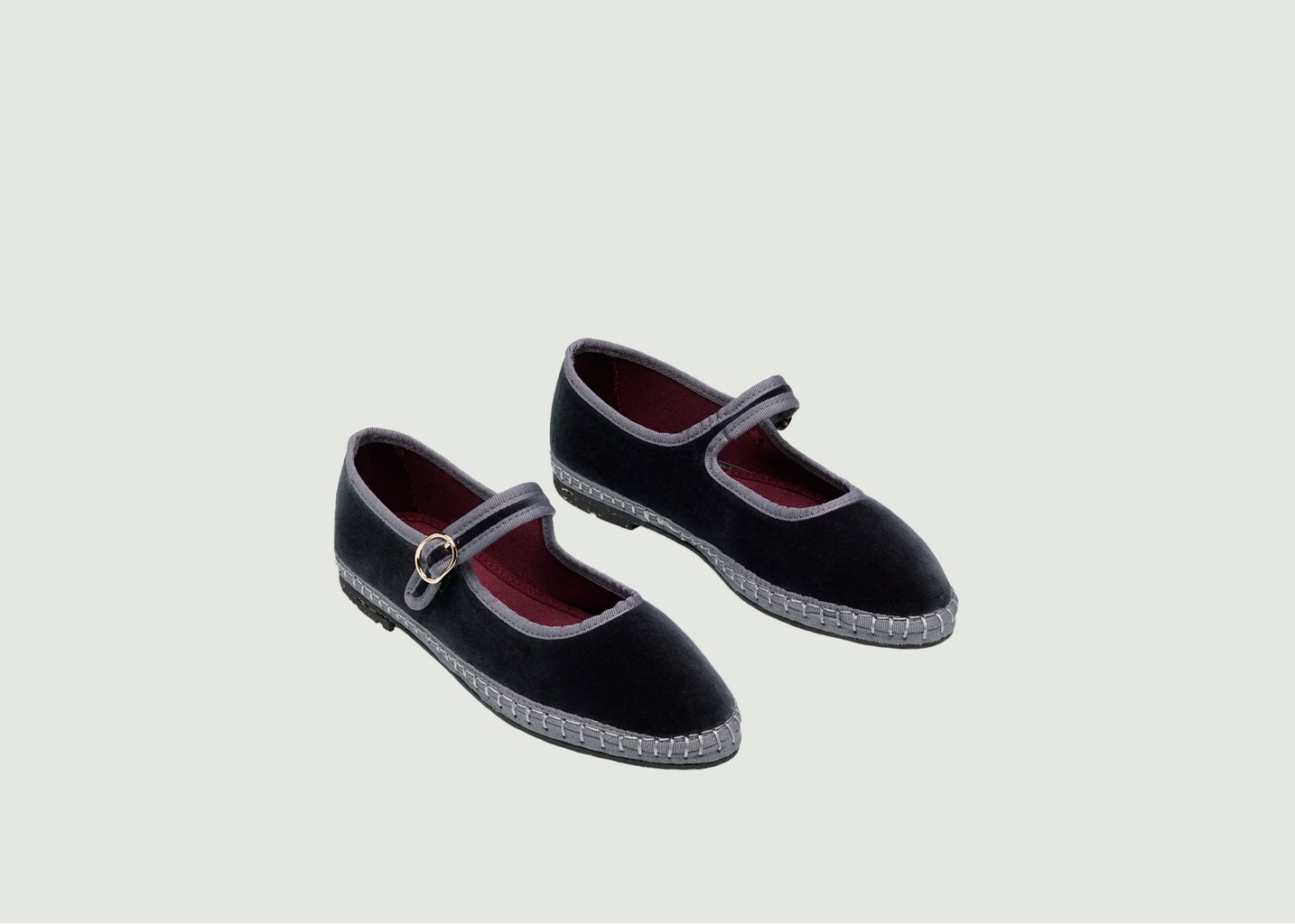 L'exception Mary Jane En Velours Noir Flabelus