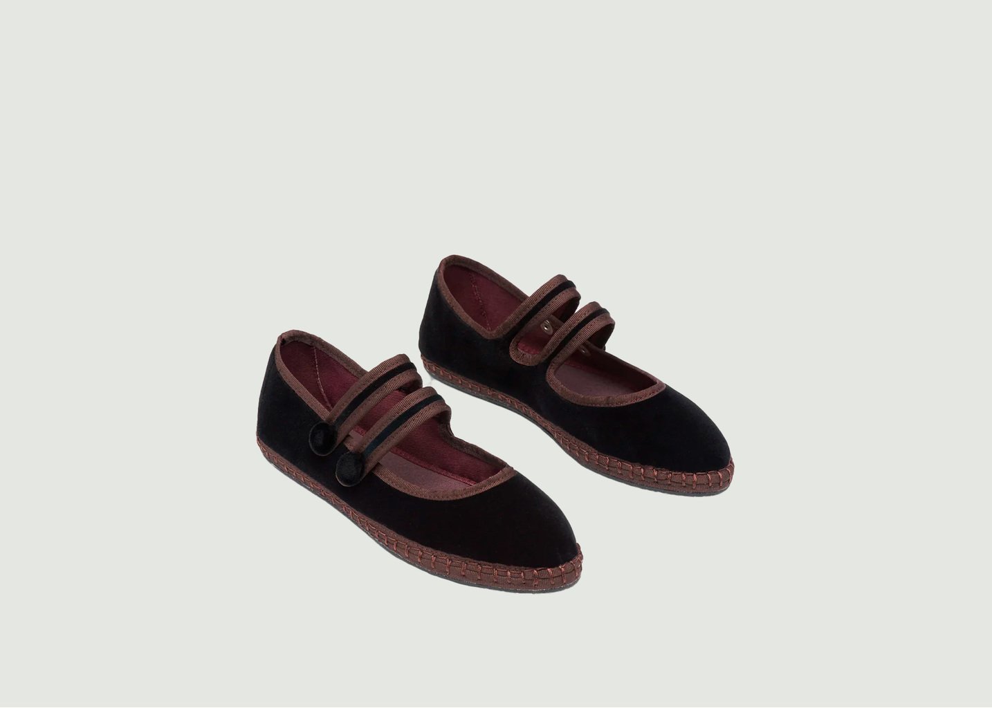L'exception Mary Jane En Velours Noir Flabelus