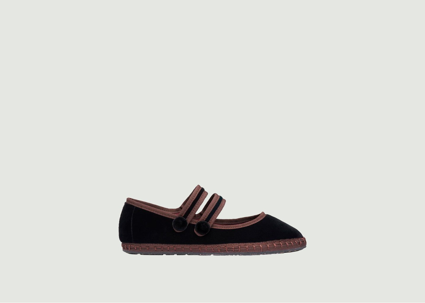 l'exception Mary Jane en velours Noir Flabelus