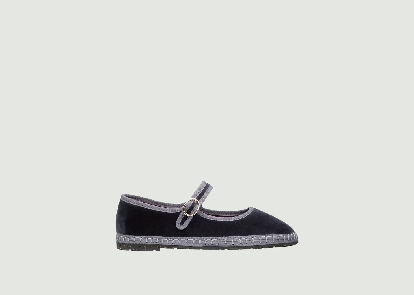 l'exception Mary Jane en velours Noir Flabelus
