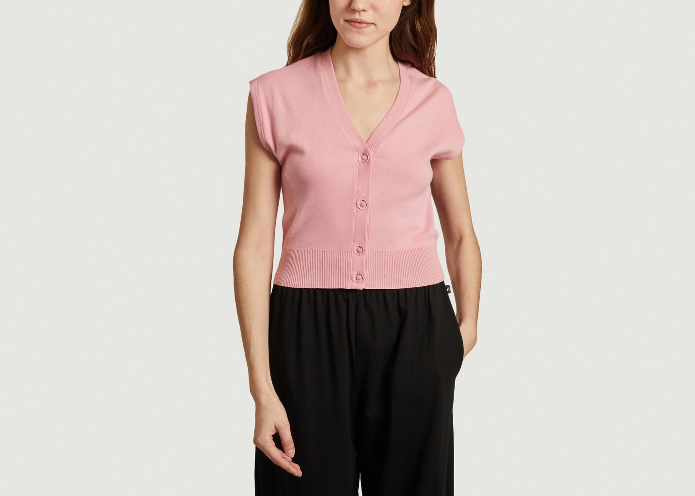 l'exception Mini cardigan Jokari Rose Pâle agnès b