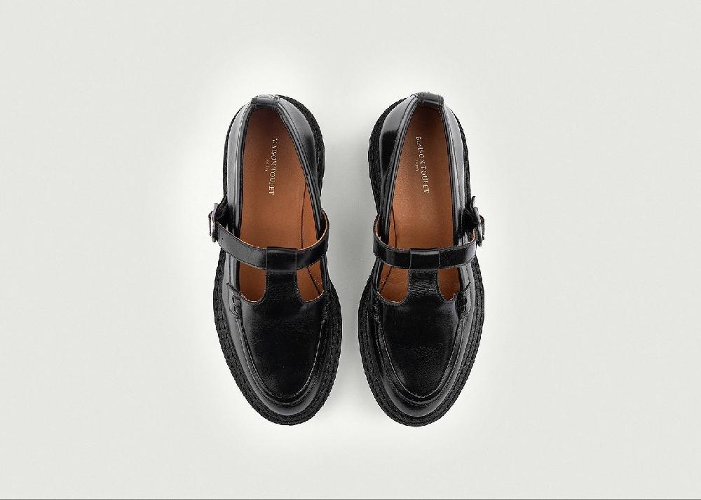 L'exception Mocassin Anita Noir Maison Toufet