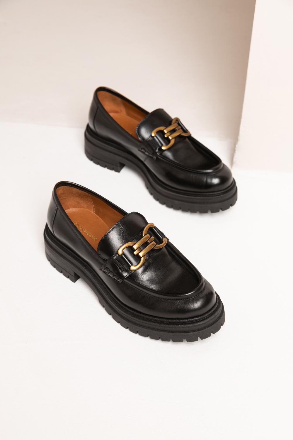 L'exception Mocassin Lyna Noir Maison Toufet
