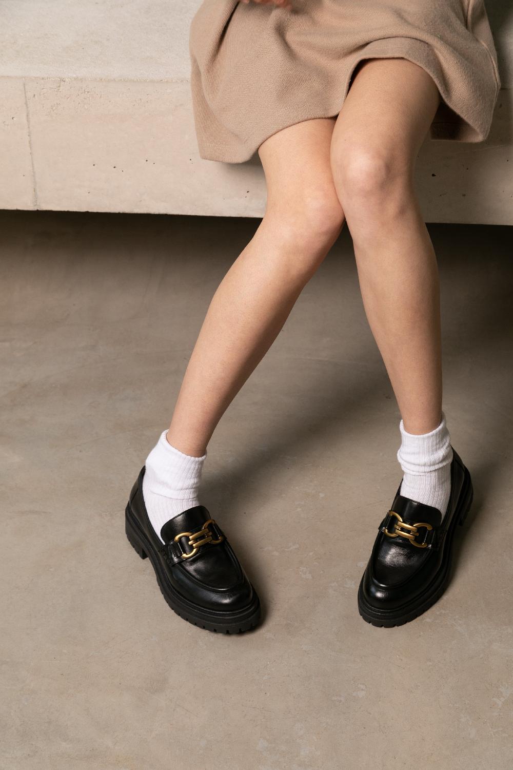 L'exception Mocassin Lyna Noir Maison Toufet