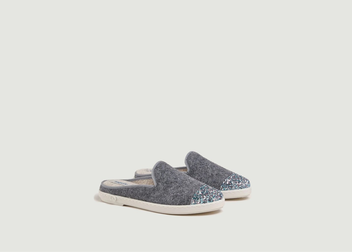 l'exception Mule en Laine Recyclée Gris Angarde