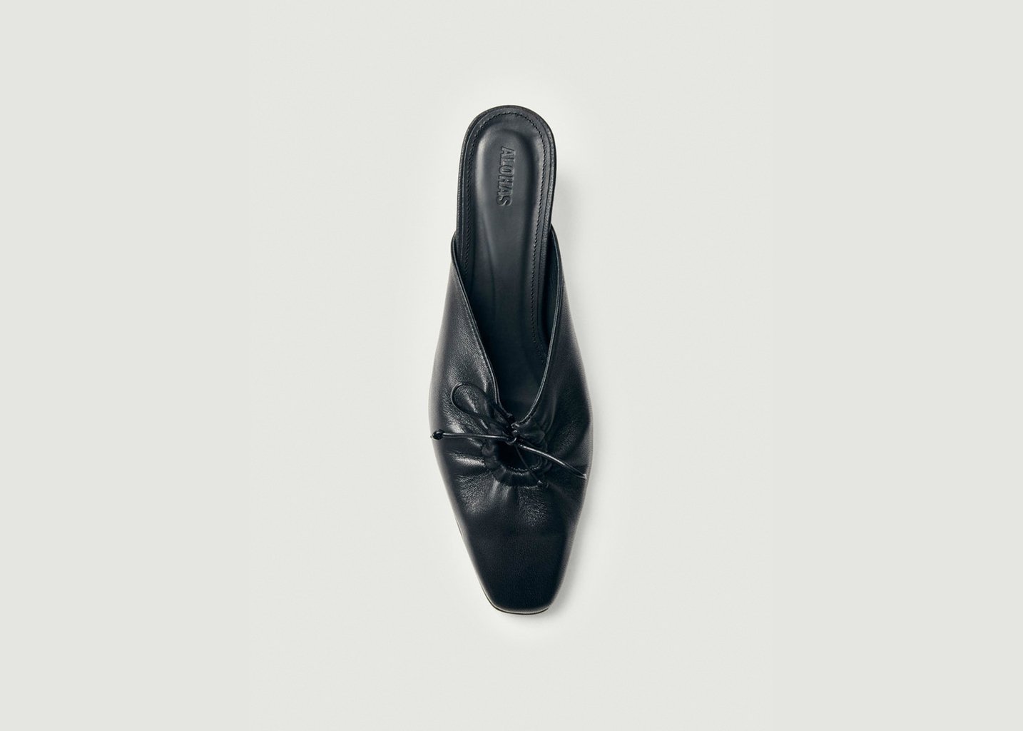 L'exception Mules Amar En Cuir Noir Alohas