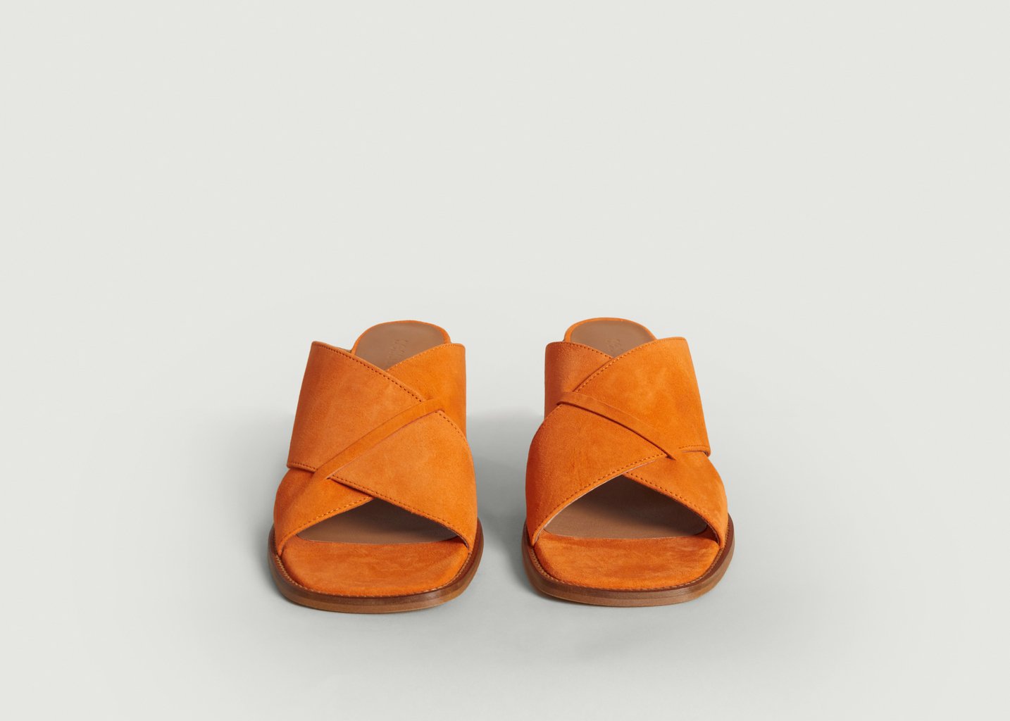 L'exception Mules En Cuir Sokosti Orange Sessùn