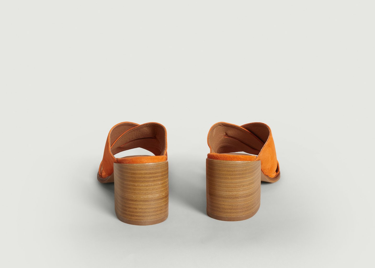 L'exception Mules En Cuir Sokosti Orange Sessùn