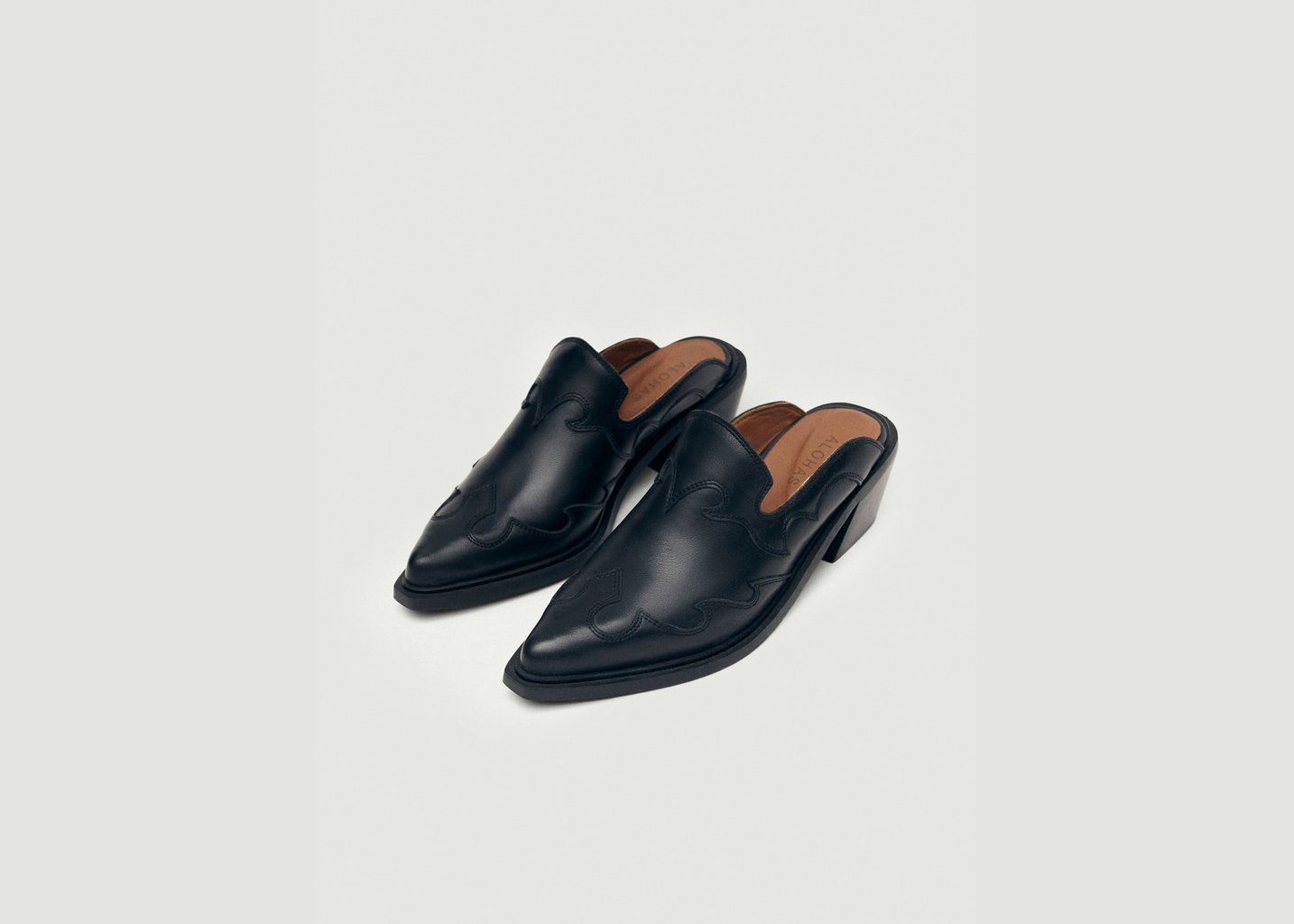 L'exception Mules En Cuir Weston Noir Alohas