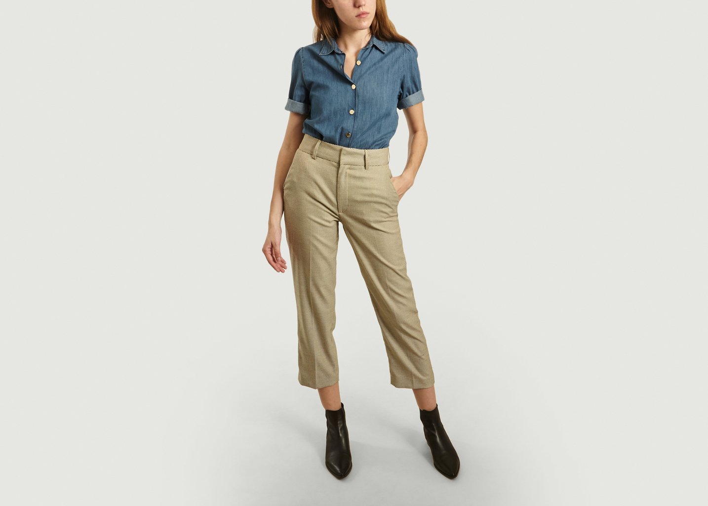 L'exception Pantalon 7/8e Liv Taupe Reiko