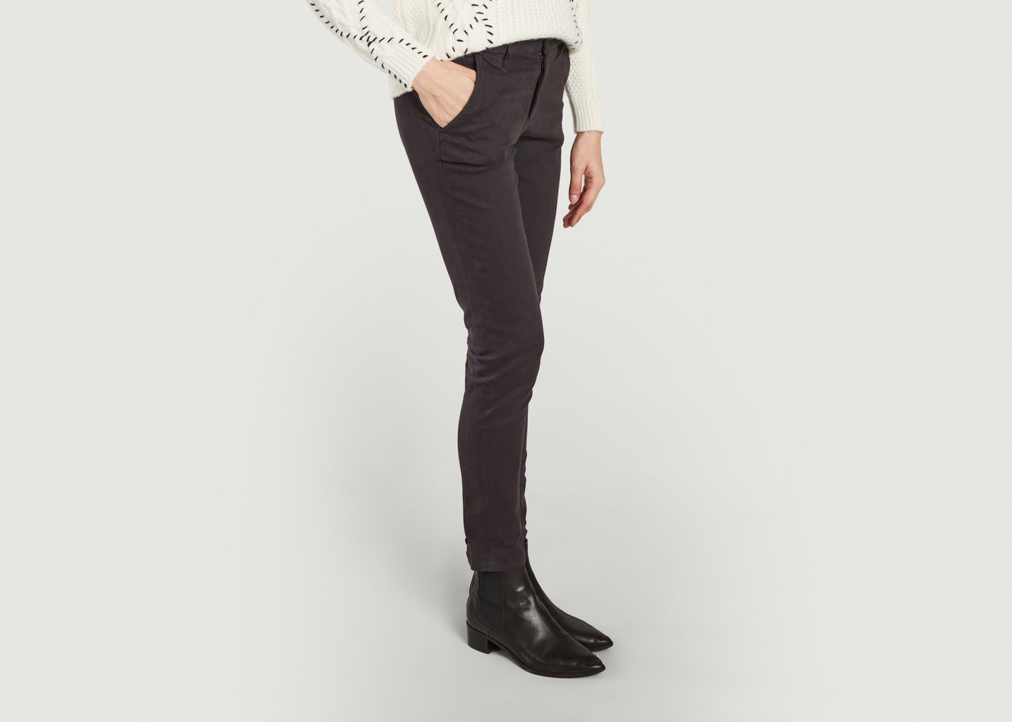 L'exception Pantalon Ajusté Sandy Noir Oxydé Reiko
