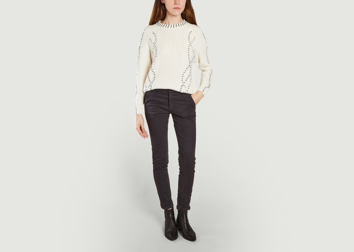 L'exception Pantalon Ajusté Sandy Noir Oxydé Reiko