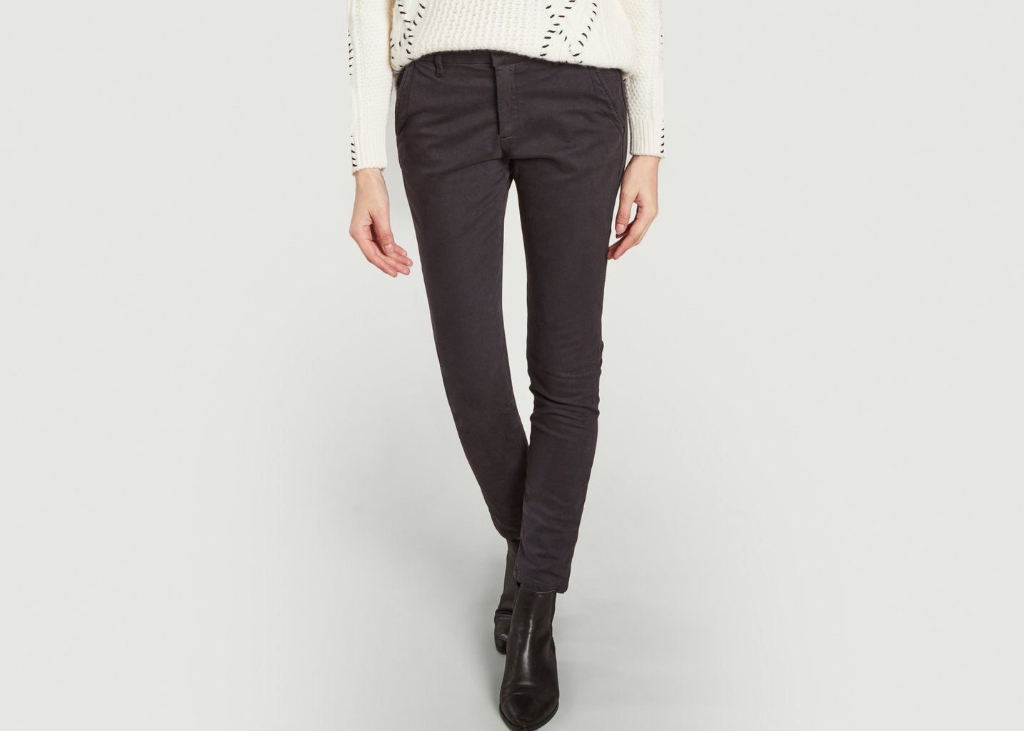l'exception Pantalon ajusté Sandy Noir Oxydé Reiko