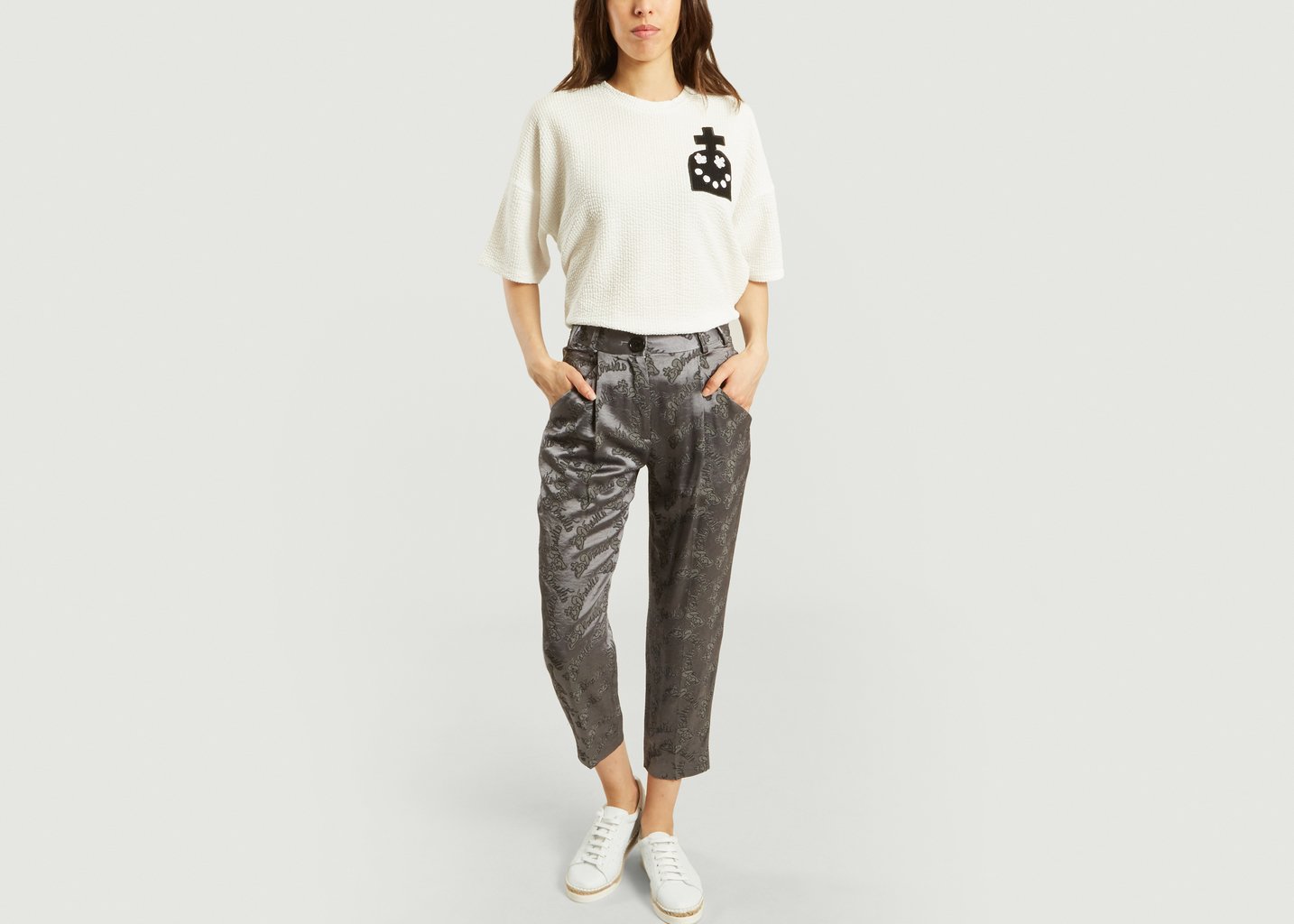 L'exception Pantalon Brocard Gris Dévastée